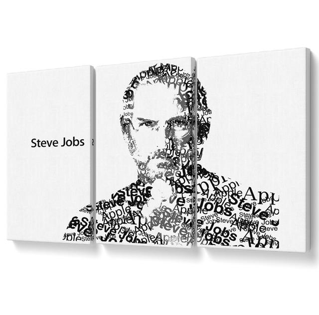 Apple Steve Jobs - 3 Piece Wrapped Canvas Graphic Art Set Ivy Bronx Size: 142.2cm H x 304.8cm W on Productcaster.