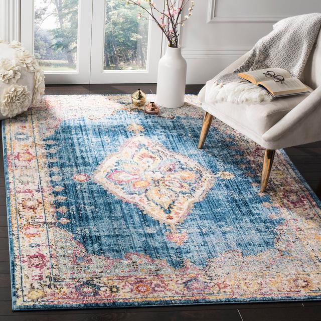 Shaima Hooked Blue Rug World Menagerie Rug Size: Rectangle 160 x 230cm on Productcaster.