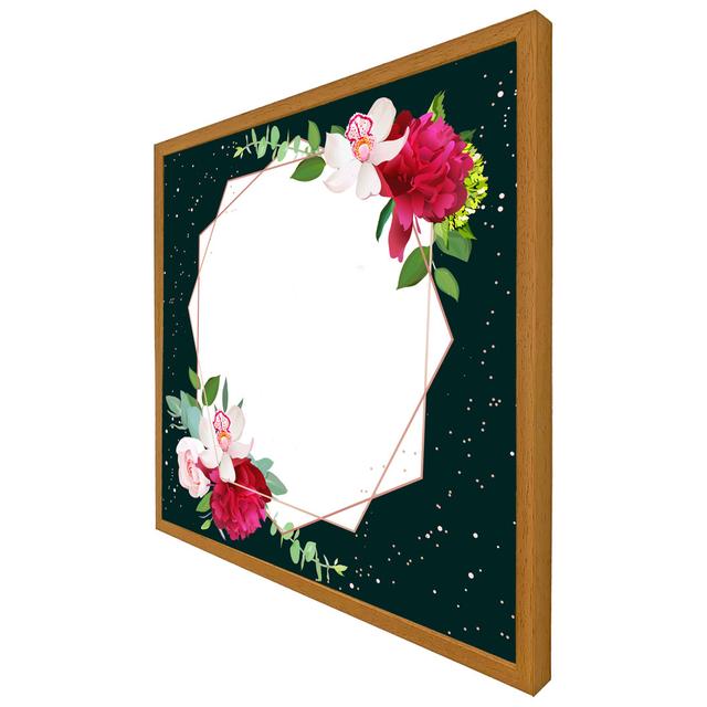 Boneau Bright Flowers, Dark - Single Picture Frame Print Latitude Run Size: 51cm H x 51cm W x 4cm D, Frame Colour: Oak Framed on Productcaster.