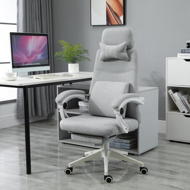 Bürostuhl, Gamingstuhl, Stuhl mit Rollen, Ergonomisches Design, Polyester, Schaumstoff 17 Stories on Productcaster.