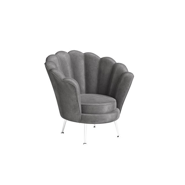 Alfredia Upholstered Accent Chair Canora Grey Upholstery Colour: Dark Grey on Productcaster.