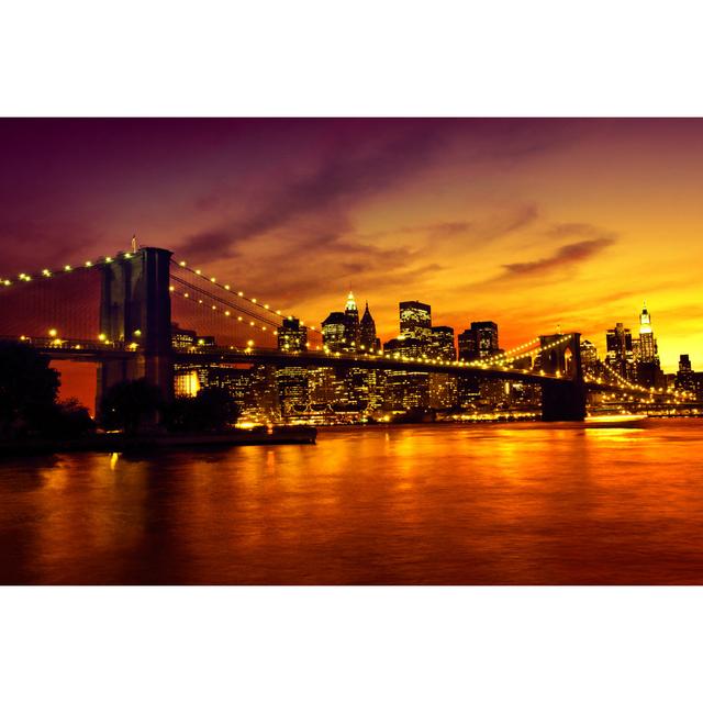 Brooklyn Bridge by Evgeny_D - Wrapped Canvas Print 17 Stories Size: 61cm H x 91cm W on Productcaster.