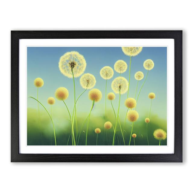 Sweet Dandelion Flowers - Picture Frame Graphic Art Marlow Home Co. Frame Colour: Black, Size: 25cm H x 34cm W x 2cm D on Productcaster.