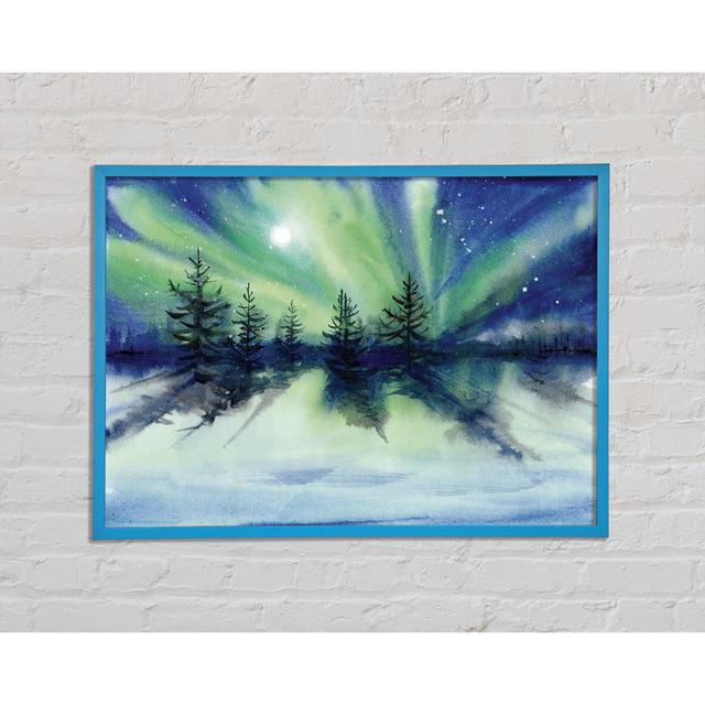 Northern Light Moon Burst - Single Picture Frame Art Prints Union Rustic Size: 42cm H x 59.7cm W x 2cm D on Productcaster.