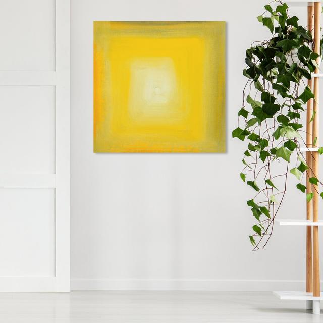 Yellow Cube Yolk - Wrapped Canvas Painting East Urban Home Size: 30.5 cm H x 30.5 cm W x 3.8 cm D on Productcaster.