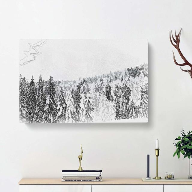 Winter Trees in Abstract - Wrapped Canvas Painting Print East Urban Home Size: 35cm H x 50cm W x 3cm D on Productcaster.