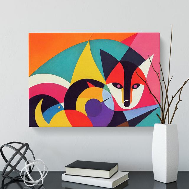 Welcoming Abstract Fox - Wrapped Canvas Graphic Art George Oliver on Productcaster.