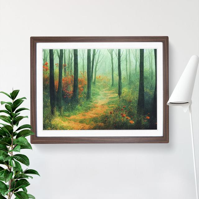 Summer Forest Watercolour Vol.4 - Single Picture Frame Print Alpen Home Frame Colour: Walnut Framed, Size: 46cm H x 64cm W x 2cm D on Productcaster.