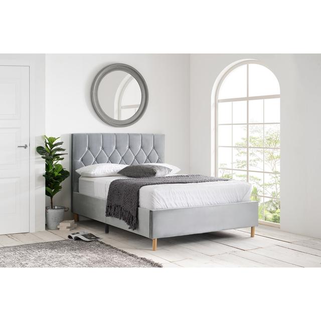 Benninger Upholstered Bed Mercer41 Size: Kingsize (5'), Colour: Grey on Productcaster.