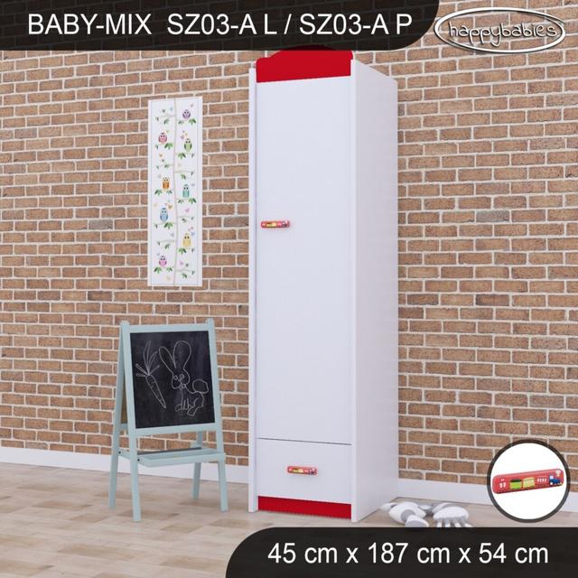 Baby Mix Train 1 Door Wardrobe Happy Babies Colour: Red on Productcaster.