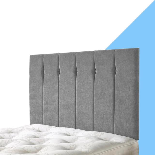 Pihu Upholstered Headboard Hashtag Home Size: Super King (6'), Colour: Grey on Productcaster.