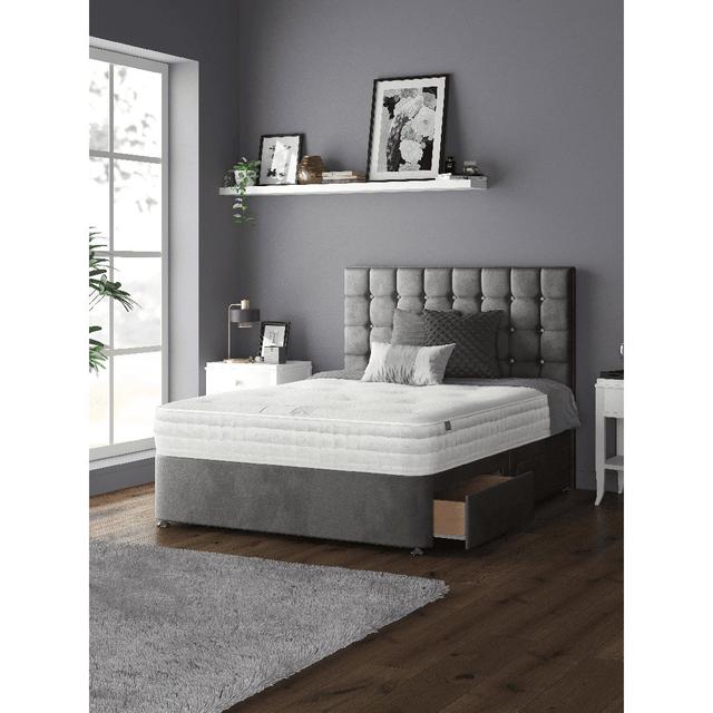 Galarza Divan Bed Base Mercer41 Size: Kingsize (5'), Colour: Grey, Storage Type: No Drawers on Productcaster.