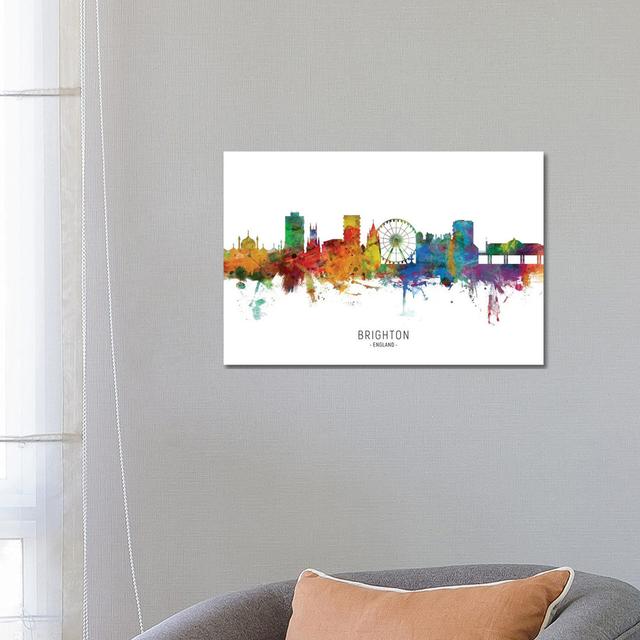 Brighton England Skyline by Michael Tompsett - Wrapped Canvas Painting ClassicLiving Size: 45.72cm H x 66.04cm W x 1.905cm D on Productcaster.