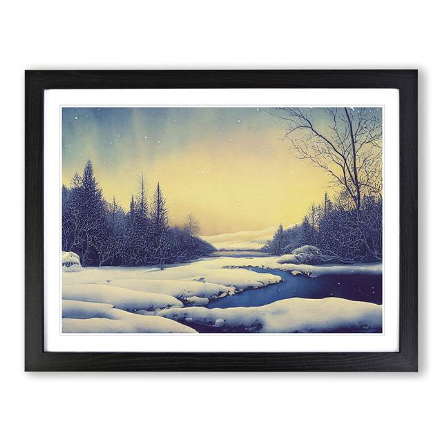 Sunrise Winter Forest Vol.3 - Picture Frame Graphic Art Alpen Home Frame Colour: Black Framed, Size: 46cm H x 64cm W x 2cm D on Productcaster.