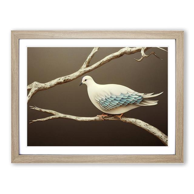 Illuminated Dove Bird - Picture Frame Graphic Art 17 Stories Size: 34cm H x 46cm W x 2cm D, Frame Colour: Oak on Productcaster.