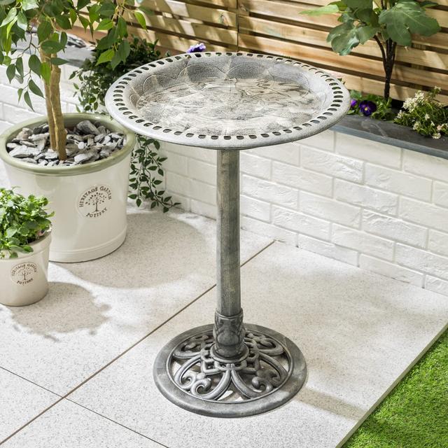 Bawtry Resin Single Tier Birdbath Ophelia & Co. Colour: Grey on Productcaster.