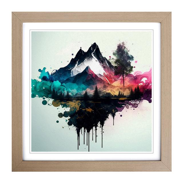 Landscape Splatter - Single Picture Frame Art Prints on Wood Alpen Home Format: Oak on Productcaster.