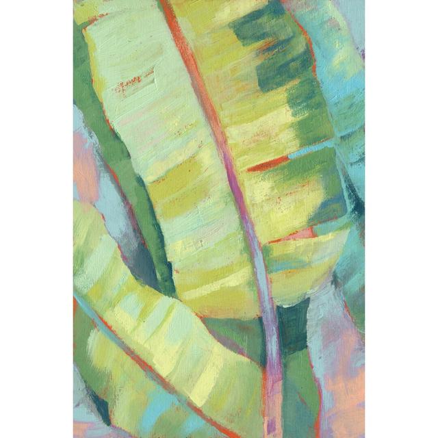 Vibrant Palm Leaves I by Jennifer Goldberger - Wrapped Canvas Painting Blue Elephant Size: 122cm H x 81cm W on Productcaster.