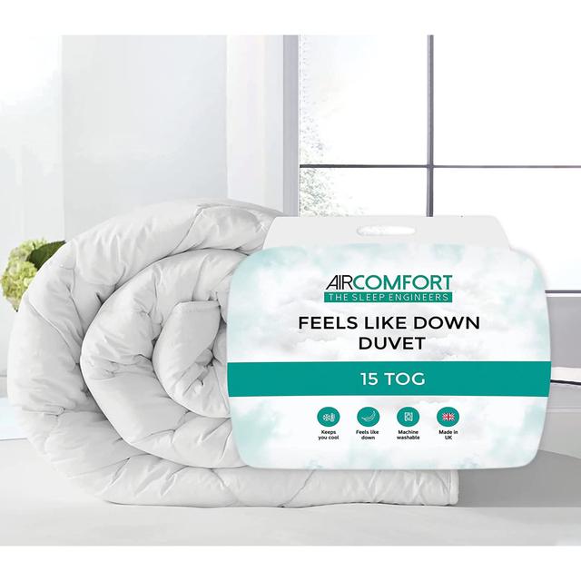 AirComfort 15 Tog Feels Like Down Hollowfibre Filled Winter Duvet Aircomfort Size: Double on Productcaster.