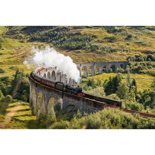 Steam Train on Glenfinnan Viaduct by Lukas Bischoff - Wrapped Canvas Photograph Alpen Home Size: 81cm H x 122cm W on Productcaster.