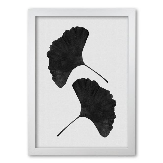 Ginkgo Leaf II - Print East Urban Home Size: 30 cm H x 21 cm W x 5 cm D, Format: White Grain Frame on Productcaster.