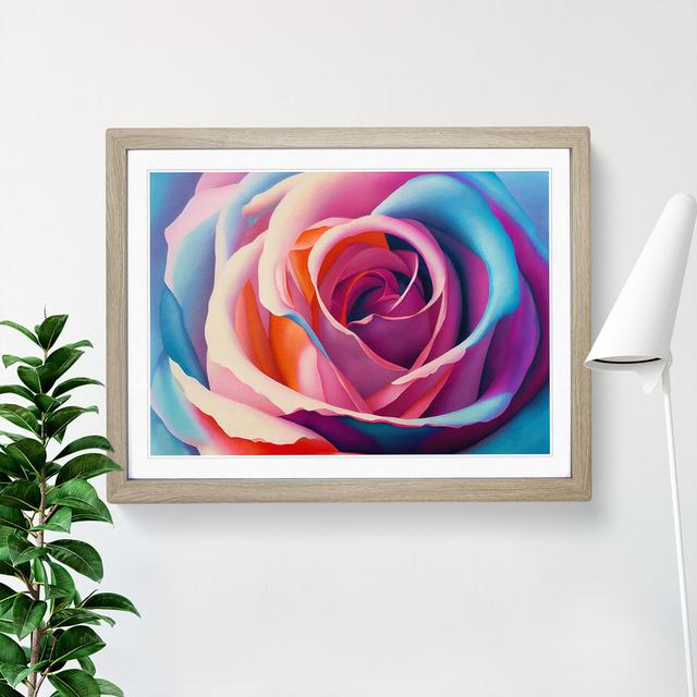 Colourful Rose Flower Vol.3 - Picture Frame Graphic Art Fairmont Park Frame Colour: Oak Framed, Size: 34cm H x 46cm W x 2cm D on Productcaster.