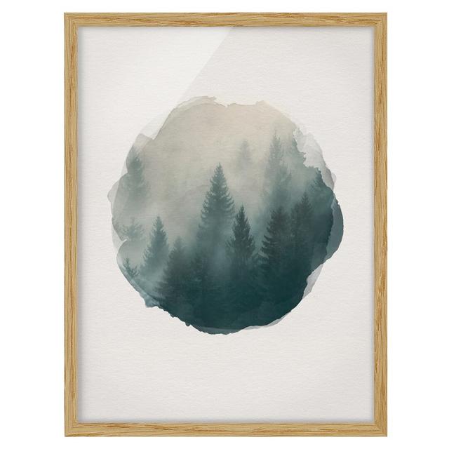 Coniferous Forest in the Mist - Picture Frame Graphic Art Union Rustic Size: 100cm H x 70cm W x 2cm D, Frame Option: Brown Framed on Productcaster.