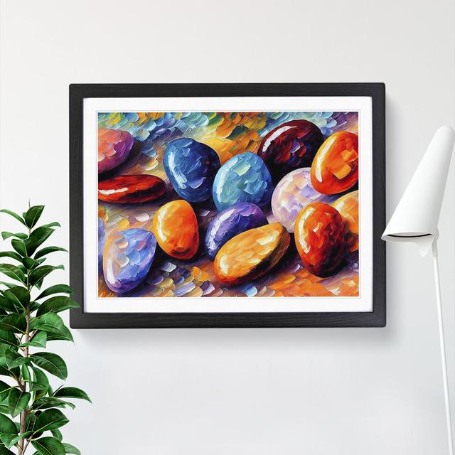 Shimmering River Pebbles Vol.5 - Picture Frame Graphic Art 17 Stories Frame Colour: Black, Size: 25cm H x 34cm W x 2cm D on Productcaster.