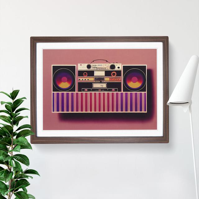 Retro Boombox Vol.4 - Single Picture Frame Painting 17 Stories Frame Colour: Walnut Framed, Size: 34cm H x 46cm W x 2cm D on Productcaster.