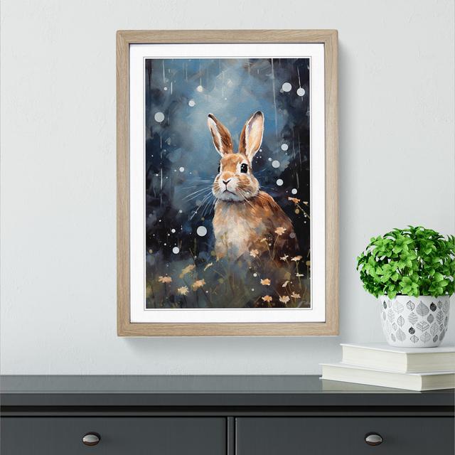 Rabbit Impressionism No.2 - Single Picture Frame Print on Wood Brambly Cottage Format: Oak Framed, Size: 46cm H x 34cm W x 2cm D on Productcaster.