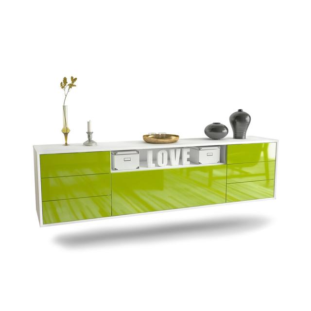 Graber TV Stand for TVs up to 78" Ebern Designs Colour: White/Green on Productcaster.