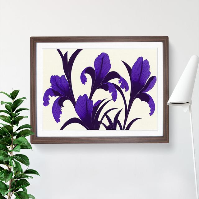 Lively Iris Flowers - Single Picture Frame Print Marlow Home Co. Frame Colour: Brown, Size: 25cm H x 34cm W on Productcaster.