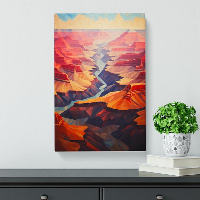 Grand Canyon Geometric - No Frame Print Natur Pur Size: 76cm H x 50cm W x 3cm D on Productcaster.