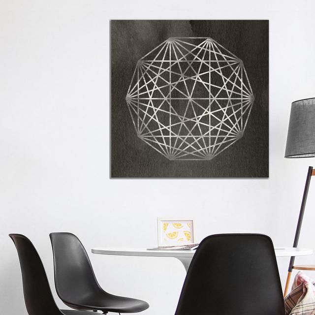 Modren Abstracts - Geometric Sphere by 5by5collective - Wrapped Canvas Painting Latitude Run Size: 93.98cm H x 93.98cm W x 1.91cm D on Productcaster.