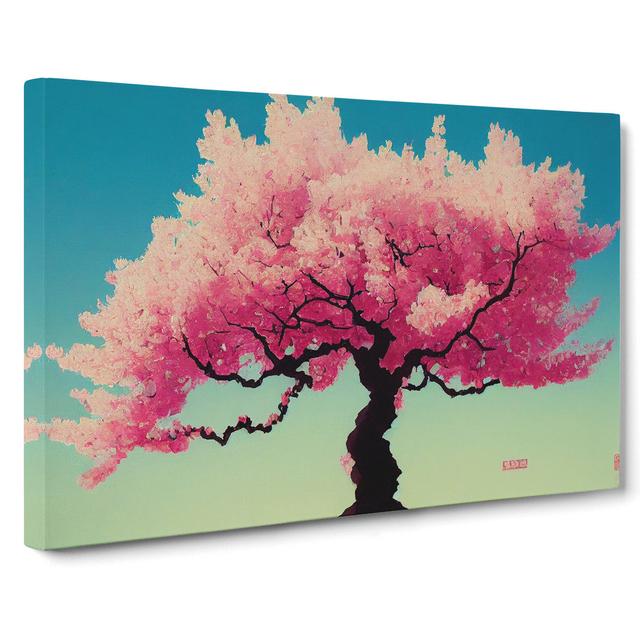 Cheerful Cherry Blossom Tree - Wrapped Canvas Graphic Art Marlow Home Co. on Productcaster.