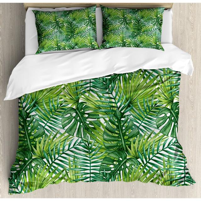 Morgantown Duvet Cover Set 17 Stories Size: 155 x 220 cm - 2 Pillowcases (80 x 80 cm) on Productcaster.