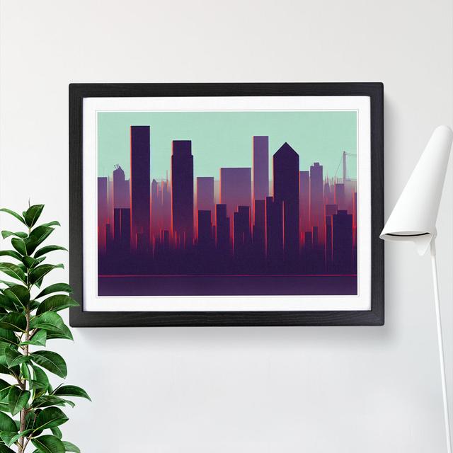 Lively Skyscraper Skyline - Picture Frame Graphic Art 17 Stories Size: 46cm H x 64cm W, Frame Colour: Black on Productcaster.