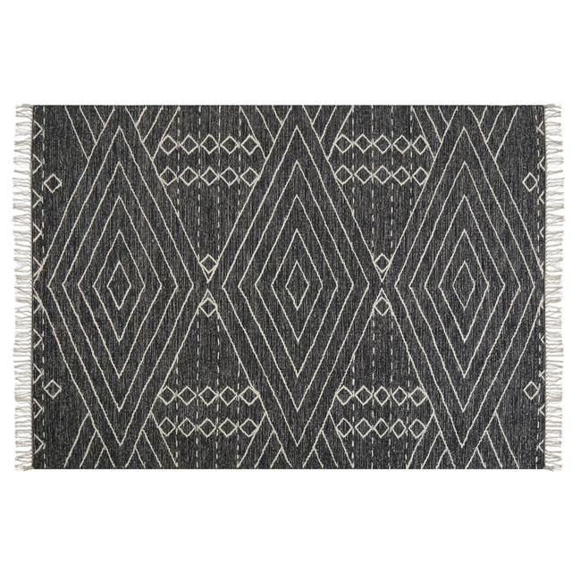 Gordo Hand-Knotted Cotton/Wool Black/White Rug Gracie Oaks Rug Size: Rectangle 160 x 230cm on Productcaster.