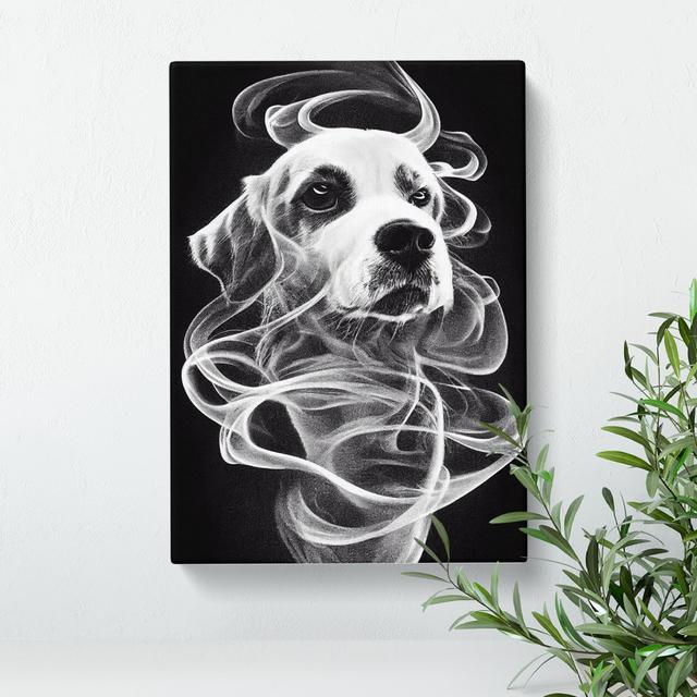 Smokey Dog - Wrapped Canvas Graphic Art Marlow Home Co. Size: 50cm H x 35cm W x 3cm D on Productcaster.