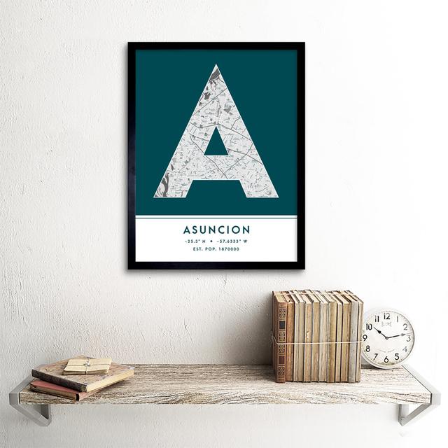 Asuncion Teal - Picture Frame Typography Wee Blue Coo on Productcaster.