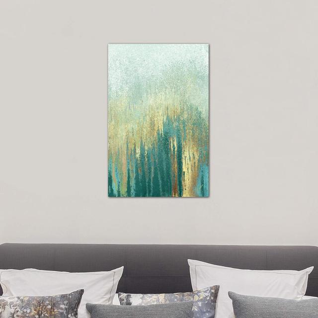 Teal Golden Woods by Roberto Gonzalez - Wrapped Canvas Painting Print Latitude Run Size: 66.04cm H x 45.72cm W x 3.81cm D on Productcaster.