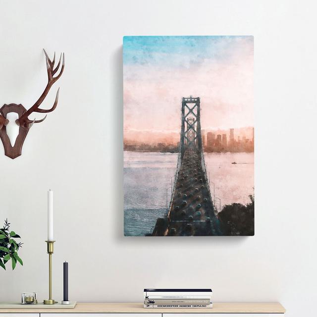 Bridge in San Francisco - Wrapped Canvas Painting Print East Urban Home Size: 60cm H x 40cm W x 4cm D on Productcaster.