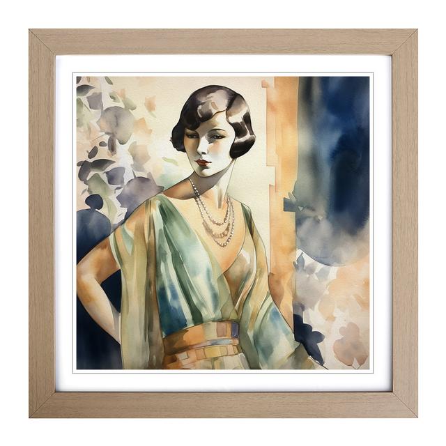 Art Deco Woman Watercolour Marlow Home Co. Format: Oak on Productcaster.