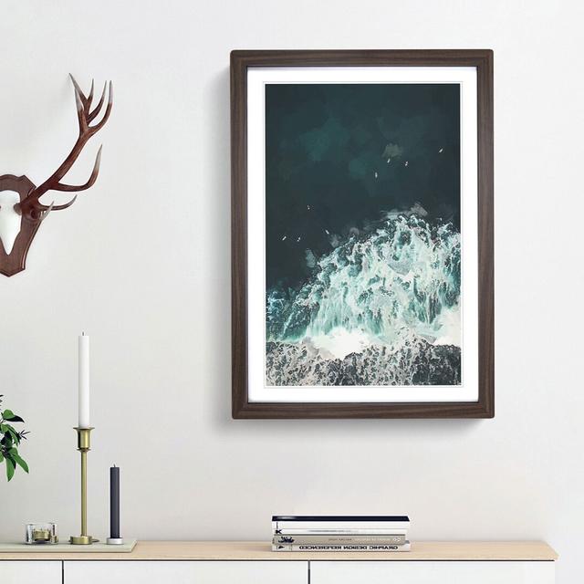 Surfers Waiting for Waves in Bali in Abstract - Picture Frame Graphic Art Print East Urban Home Frame Option: Walnut Framed, Size: 87cm H x 62cm W x 2 on Productcaster.