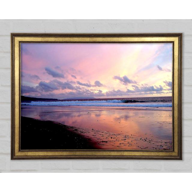 Beach At Dusk Framed Print Highland Dunes Size: 59.7cm H x 84.1cm W on Productcaster.