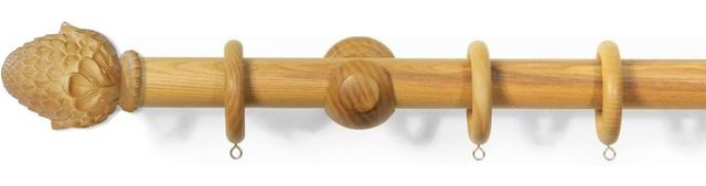 Caldwell Wood 3.3cm Single Curtain Pole Fleur De Lis Living Finish: Honey Oak, Size: 150cm H x 3.3cm W x 3.3cm D on Productcaster.