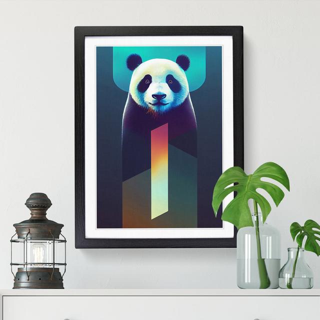 Futuristic Panda - Single Picture Frame Graphic Art Latitude Vive Format: Oak Framed, Size: 46cm H x 34cm W x 2cm D on Productcaster.