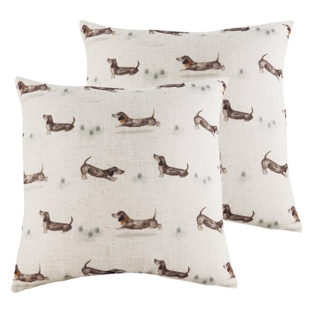 Magellan Dog Repeat Cushion with Filling (Set of 2) Marlow Home Co. Fill Material: Feather on Productcaster.