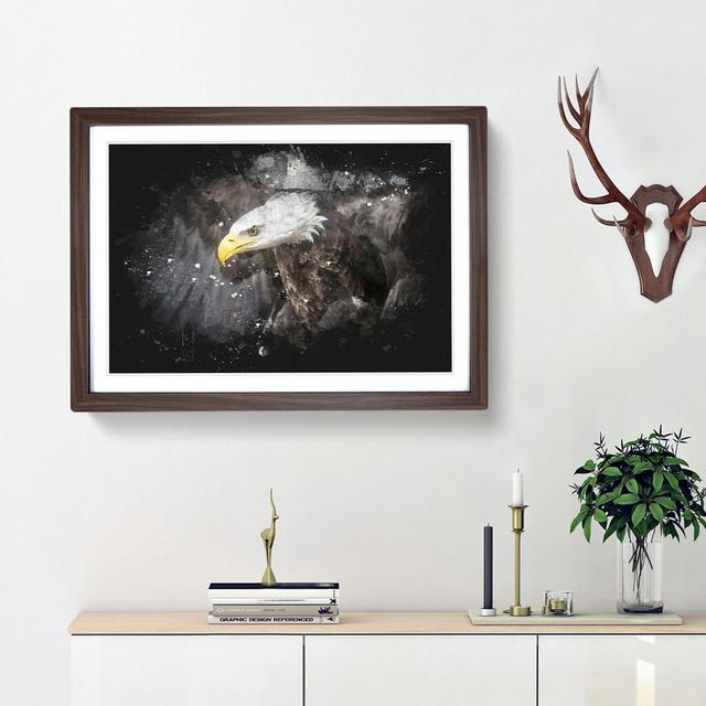 Sketch Of A Golden Eagle - Picture Frame Graphic Art East Urban Home Size: 62cm H x 87cm W x 2cm D, Frame Option: Walnut Framed on Productcaster.