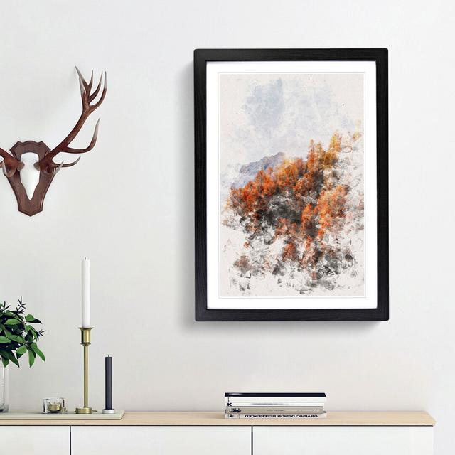 Golden Forest In Italy Watercolour - Picture Frame Graphic Art East Urban Home Size: 45cm H x 33cm W x 2cm D, Frame Option: Black Framed on Productcaster.